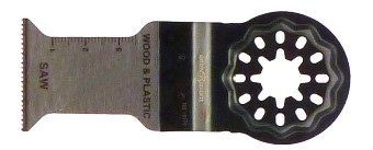 Lame de scie oscillante   Droite   Acier CrV  Dent. Fraisée avoyée  LU 50  Larg. 35  Pas  1.4   Starlock 